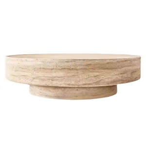 Table basse ronde en <span class=keywords><strong>travertin</strong></span>, mobilier <span class=keywords><strong>moderne</strong></span> pour <span class=keywords><strong>salon</strong></span>, table d'appoint basse pour maison, villa, appartement, <span class=keywords><strong>salon</strong></span> - Product Image 5