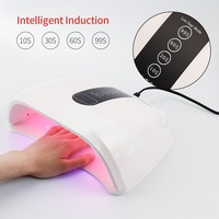 Lampe UV LED double pour ongles 96W, lumière rouge, sécheuse pour vernis gel avec 4 minuteurs et base détachable
