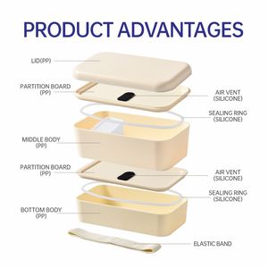 Lekfre Couleur Bleu Profond Plastique PP Micro-ondable Acheter Boîtes à Bento Boîte à Bento Japonaise Tiffin Boîte à Lunch Set Chaozhou Fabrication - Product Image 2