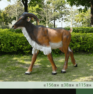 Buitenrecreatie simulatie schapen geiten glasvezel sculptuur pretpark dierentuin boerderij vloerdecoratie - Product Image 5