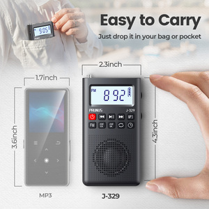 <span class=keywords><strong>Radio</strong></span> Portátil Mini PRUNUS, Reproductor MP3 Recargable con Batería, Temporizador de Apagado, Reproductor de Tarjetas SD, Pantalla, <span class=keywords><strong>Radio</strong></span> AM/FM - Product Image 6