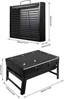 Barbecue à charbon de bois, pouces, Portable, pliable en acier inoxydable, avec table, pour Barbecue d'extérieur, pour pique-nique Camping
