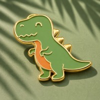 Lencana Enamel Dinosaurus Hijau Kartun Lucu untuk Hadiah Ulang Tahun Anak, Penggemar Jurassic, Pecinta Dino, dan Tas Ransel Sekolah