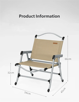 Chaise pliante Kermit en alliage d'aluminium ultra-léger, portable pour le camping en plein air, les activités de camping et les pique-niques