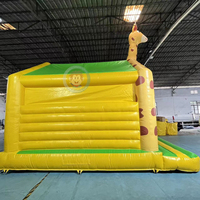 Château gonflable sur le thème de la girafe, structure gonflable commerciale en PVC pour la location de fêtes d'enfants