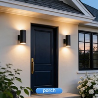 Lampe murale extérieure en aluminium étanche, décorative pour jardin, paysage, villa, hôtel, couloir, escalier, éclairage haut et bas