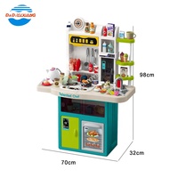 Armoires de cuisine à pulvérisation lumineuse de musique simulée Maison Chef à domicile Nouveau design Cuisine Cuisine Jouets Filles Enfants Jouets 105PCS