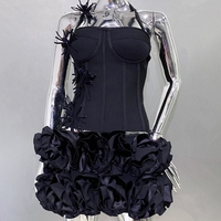 Ensemble de robe de soirée décontractée florale en deux pièces pour femmes, robe de soirée unique en deux pièces, robe de soirée sexy