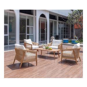 Sanouwin Luxury Teak Chaise Sofá seccional Juego de <span class=keywords><strong>muebles</strong></span> de jardín de <span class=keywords><strong>mimbre</strong></span> resistentes a la intemperie para uso en exteriores e interiores Directo de fábrica - Product Image 6