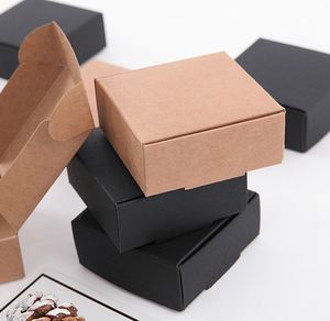 Boîte à bijoux en papier kraft blanc vintage artisanal recyclé <span class=keywords><strong>Becan</strong></span>, emballage cadeau noir - Product Image 3