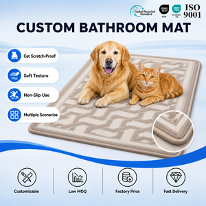 Tapis de sol en velours éponge beige, motif treillis <span class=keywords><strong>marocain</strong></span>, résistant aux griffures des animaux, avec base antidérapante en silicone, pour canapé et sol - Product Image 1