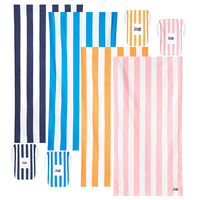 Wholesale Custom Logo Super Absorbent Quick Dry Colour Striped Towel Microfiber Suede Beach Towels Sand Free