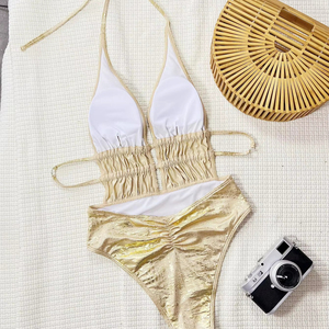 Maillot de bain une pièce Summer <span class=keywords><strong>Beach</strong></span> Pool avec un design évidé à col profond adapté aux looks de style déesse et aux effets amincissants - Product Image 5