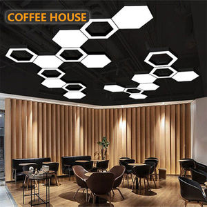 Lampe LED hexagonale pour <span class=keywords><strong>garage</strong></span>, design minimaliste, éclairage de décoration de projet, sans scintillement, 36W, CRI95, gradation vers le chaud - Product Image 6