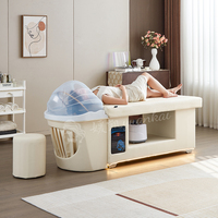 Chaise de massage thaïlandaise multifonctionnelle moderne avec bol beige, shampooing, lumière, lavage des cheveux, soin du visage, lit de spa japonais pour la tête
