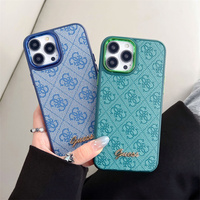 Coque de Téléphone en Cuir PU de Marque de Luxe Électroplaquée Designer pour iPhone 17 16 15 14 13 Pro Max Étui de Protection pour Filles