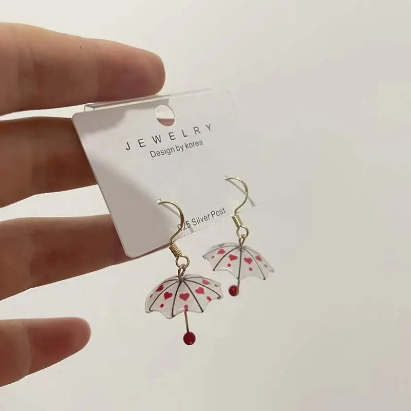 Korean Fashion Geometric Earrings Personalized Simple Acrylic Earrings Creative Umbrella Pendant Earrings For Women Girls