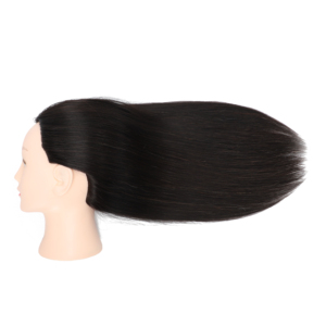 Cabeza de Maniquí de Cabello Natural de 22 Pulgadas para Trenzado y Corte, Cabeza de Entrenamiento con Soporte de Trípode para Peluquería - Product Image 5