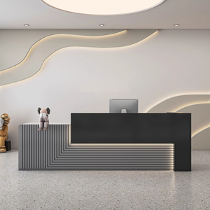 Mostrador de Recepción de Estilo Moderno al por Mayor, Mostrador de Recepción de Belleza con Diseño de Madera, Tamaño Estándar, Frente Blanco, Mesa <span class=keywords><strong>para</strong></span> Vestíbulo - Product Image 6