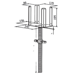 Xây Dựng Được Sử Dụng Điều Chỉnh Jack Bài Thép Giàn Giáo Đạo Cụ Với U Fork Head - Product Image 1