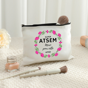 Trousse de Maquillage Personnalisée Super Maîtresse de <span class=keywords><strong>France</strong></span>, Motif Merci Maîtresse de <span class=keywords><strong>France</strong></span>, Sac de <span class=keywords><strong>Voyage</strong></span> pour Cosmétiques et Articles de Toilette - Product Image 2