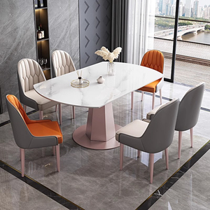 Lusso moderno allungabile pieghevole rotondo marmo tavolo da pranzo sedia set 4 6 8 posti rettangolo rotante piccoli spazi <span class=keywords><strong>mobili</strong></span> - Product Image 1