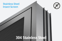 Puertas y Ventanas Modernas Personalizadas de Doble Panel Aislante de Aleación de Aluminio Negro, Ventanas Corredizas Verticales