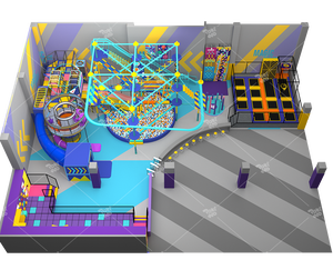 Pokiddo 550sqm Kids Indoor Playground con Ninja Obstacle Course Soft Play Wall Challenge Maze y Gym Course - Product Image 2