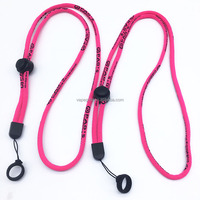 Cordons porte-stylo ronds en polyester de haute qualité, personnalisés avec logo jacquard tissé, avec crochet et anneau en silicone