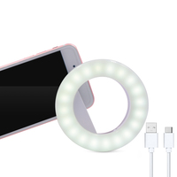 Huizon HZC-L05 Anneau lumineux à clip pour selfie, batterie 200 mAh, température de couleur 3500-6500K, lumière d'appoint LED rechargeable pour téléphone, idéal pour le maquillage et les vlogs