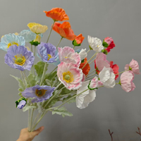 Fleurs artificielles de pavot réalistes faites à la main de haute qualité pour la décoration intérieure, les accessoires de photographie, les mariages, Noël et le jardin