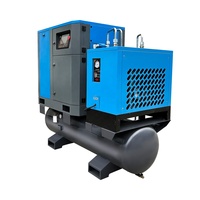 Compresseur d'air industriel à vis populaire, stationnaire, monophasé 220V 7.5KW 10HP, moteur lubrifié avec sécheur et réservoir de gaz, certifié CE