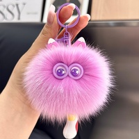 Porte-clés en peluche douce en fausse fourrure de renard, pendentif mignon pour sac de fille, jouet décoratif pour voiture, vente en gros