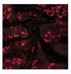 Hot Selling Fabric In Korea Velvet Foil Fabric 95% Polyester 5% Spandex Velvet Foil Fabric For Women