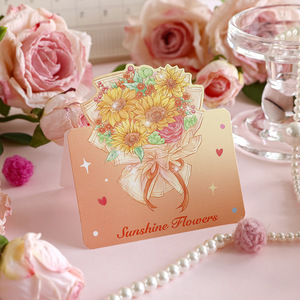 <span class=keywords><strong>Carte</strong></span> de vœux en papier plié colorée et élaborée avec de petites inscriptions manuscrites délicates, écologique, pour la Saint-Valentin - Product Image 6
