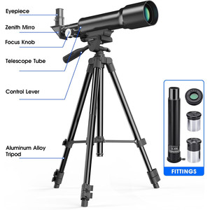 Telescopio Astronómico Metálico para Niños con Ocular de 1.969 Pulgadas y Apertura de 14.173 Pulgadas - Product Image 6
