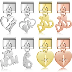 Hapiship 2024 Original Daisy <span class=keywords><strong>Love</strong></span> <span class=keywords><strong>D</strong></span>ía DE LA MADRE <span class=keywords><strong>D</strong></span>ía del Padre Encanto italiano Fit 9mm Pulsera Fabricación de joyas de acero inoxidable DJ656 - Product Image 2