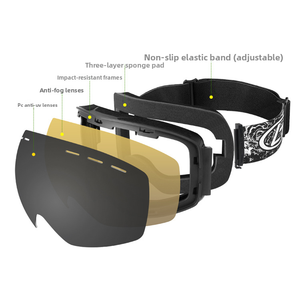 Masque de ski certifié CE <span class=keywords><strong>TN</strong></span> avec revêtement anti-buée double couche, compatible OTG, grande lentille sphérique, équipement de snowboard pour hommes et femmes - Product Image 3