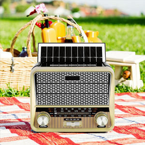 Radio vintage solaire multibandes FM AM SW avec haut-parleur intégré, lecteur USB TF pour la maison et l'extérieur - Product Image 4