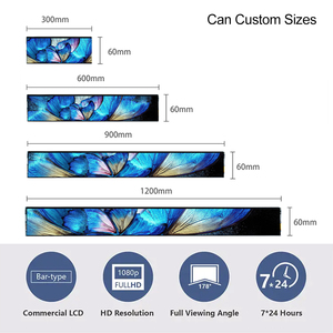 Usine Led Taille Personnalisée 23.1 24 28 36 37 43 Pouces Étagère Écran Publicitaire Écran Ultra Large Barre Tft Étagère Led Affichage - Product Image 3
