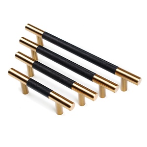 Nuevo producto en forma de T de latón moleteado maneja manija puerta decoracion del hogar Hardware manijas de muebles - Product Image 3