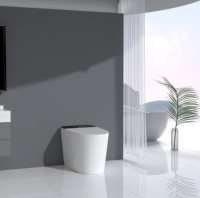 Meilleures ventes, toilettes intelligentes japonaises de haute qualité, noir et blanc, siège allongé moderne, chauffage, chasse d'eau automatique, télécommande, siphon en S
