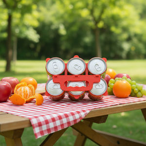 Confezione da 6 Portabottiglie Pieghevoli in <span class=keywords><strong>Plastica</strong></span> - Portabevande Portatile con Manico per <span class=keywords><strong>Lattine</strong></span> di Birra e Bibite - Product Image 4