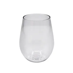 Geschirrspüler sicher 100% Tritan Trinkglas Polycarbonat Weinglas Kunststoff stiellos Rotwein-Gläser