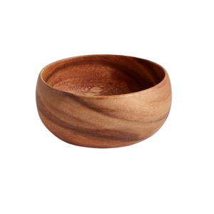 Wholesale Solid Wood Grain Highly Durable Round Salad Bowls <b>Brown</b> Color Natural Acacia Wooden Food Fruit Bowls - Product Image 4