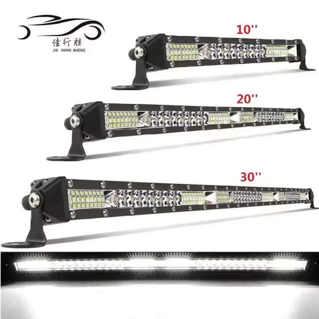 JHS Mini Led Light Bars 12V 24V Single Row Led Bar Light Spot Flood Beam Car Driving Lights Truck SUV 4x4 Offroad