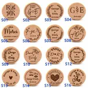 Bouchons de bouteille pour fête prénuptiale, bouchons de vin en bois avec logo gravé, cadeaux de mariage, cadeau de pendaison de crémaillère, réutilisables - Product Image 5