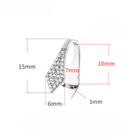Pendentif losange en argent sterling 925 de 15 mm avec clip de fixation pour pierres précieuses et accessoires de bijoux en jadéite – Vente en gros