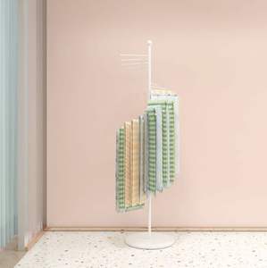 AY Wrought Iron Scarf Holder,Silk Scarf Display Stand,Floor Scarf Scarf Shawl <b>Shelf</b>,Gold Multi-functional Storage <b>Shelf</b> - Product Image 3