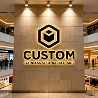 Letras de Canal LED de Acero Inoxidable con Retroiluminación y Texto/Números Personalizables para Uso en Oficinas y Comercios (Interior/Exterior)